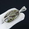 Pendentif Jaspe Sang de Dragon Pierre Précieuse Fait Main Argent Sterling 925, Bijou Enveloppé de Fil d'Argent, Bijou Arbre de Vie Enveloppé de Fil