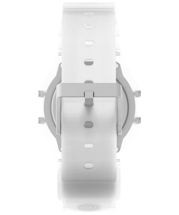 TIMEX T80 Translucent Quartz Watch TW2Y34100 TW2Y34200 TW2Y36400 Skeleton Digital Watch 30m Water Resistant Date Display Chronograph Alarm (Clear)