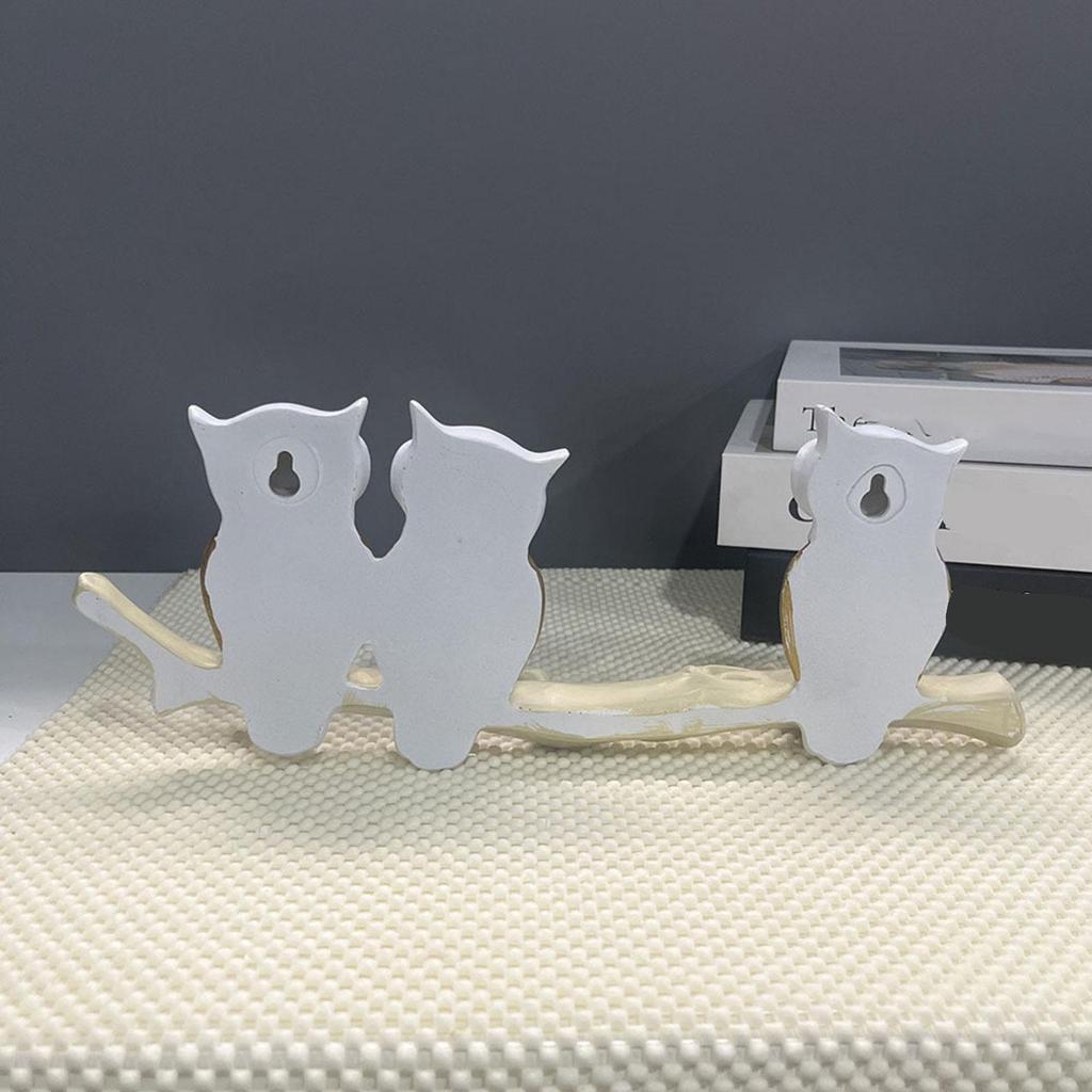 Owl Wall Hook Decoration Cute Artwork Housewarming Gift Owl Figurine Wall Hanging Hooks for House Indoor Office Living Room Key