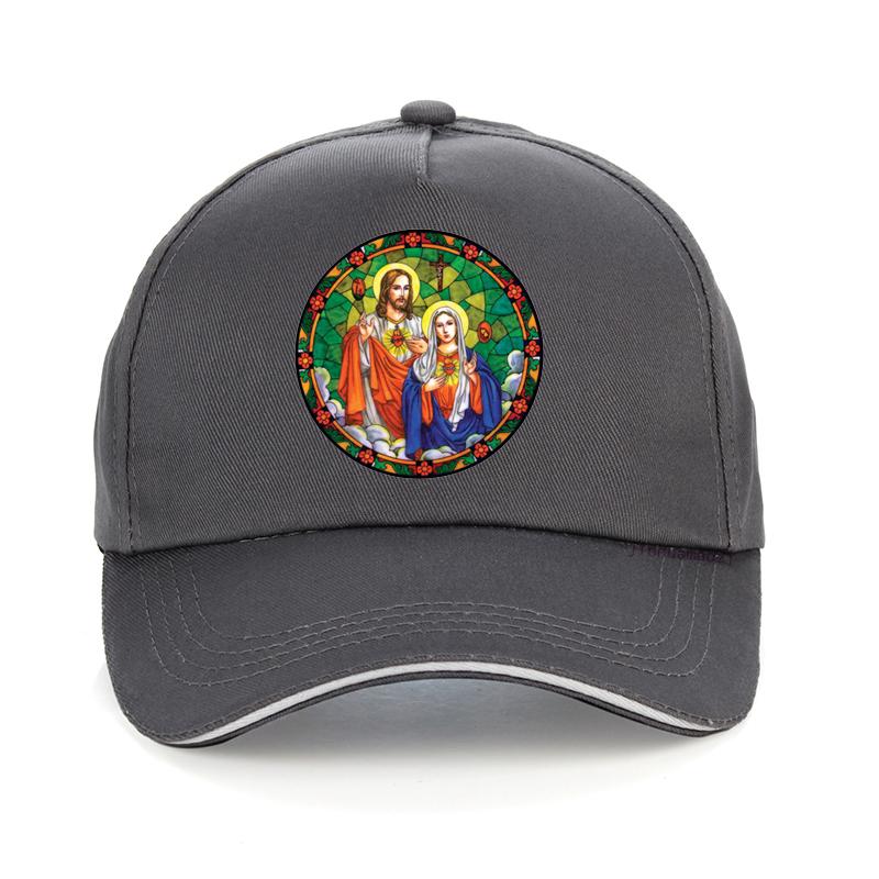 Unisex Sacred Hearts Of Jesus & Mary Baseball Cap Premium Quality Adjustable Snapback Catholic Devotional Print Christian Faith-