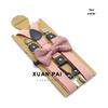 Adult Unisex 4-Clip Elastic Suspenders & Bow Tie Set, Non-Slip, Solid Color, 2.5cm