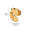 Fashion Asymmetric Wave Rings for Women Gold Plated Stainless Steel Geometric Ring Wedding Party Durable Jewelry Gift