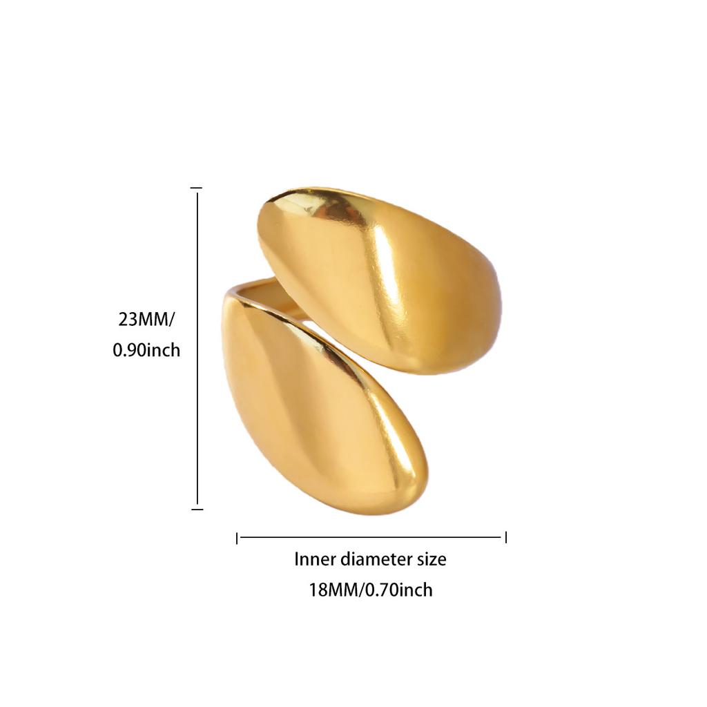 Fashion Asymmetric Wave Rings for Women Gold Plated Stainless Steel Geometric Ring Wedding Party Durable Jewelry Gift