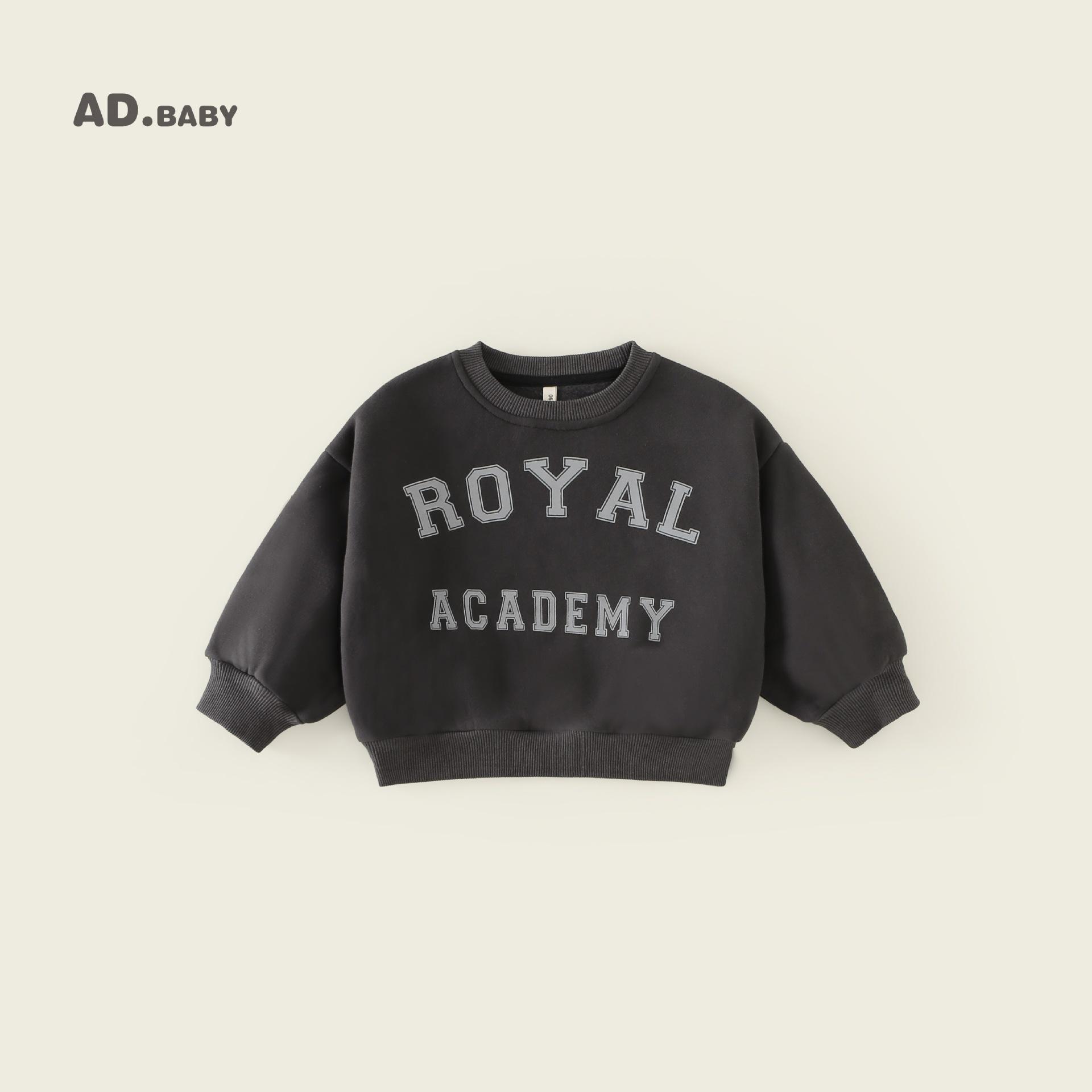 

2025 Kids Autumn Clothing: Comfortable Korean-Style Fleece Sweatshirt for Boys and Girls 120 cm темно-сірий колір