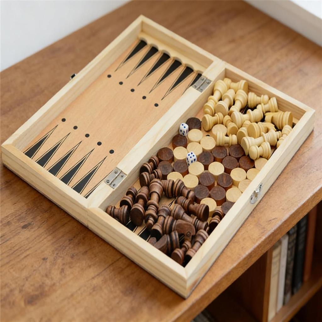 A foldable educational board for playing territory and wooden, (29cm) chess, games, more.