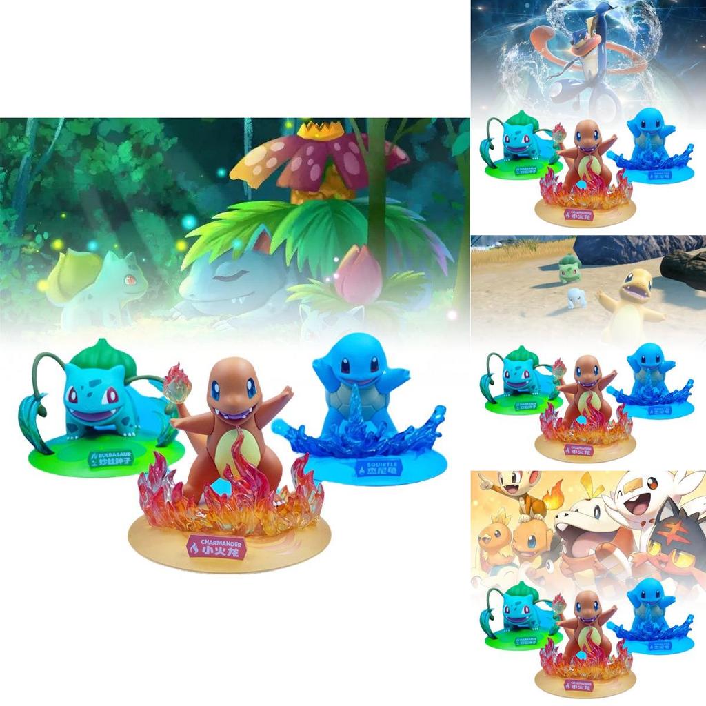 Adorable Pokmon Starter Figures Including Charizard Bulbasaur And Squirtle Collectible Toys