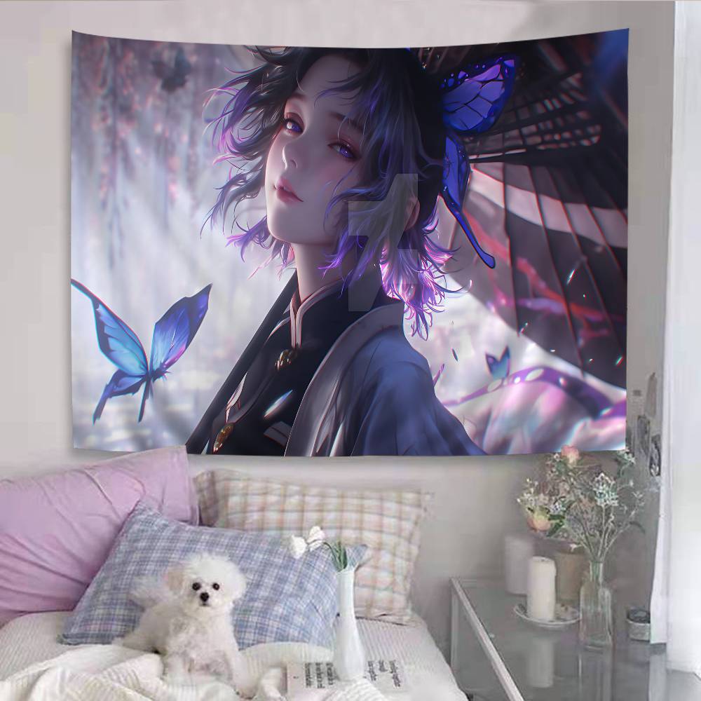 

Kochou Shinobu Demon Slayer Anime Tapestry Hanging Tarot Hippie Wall Rugs Dorm Wall Hanging Sheets 74x94cm(29x37in)