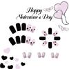 Unghia Press-on Quadrata Corta Unghia Finta Francese Copertura Totale Unghia Finta Acrilica Design San Valentino Unghia Finta per Donne e Ragazze