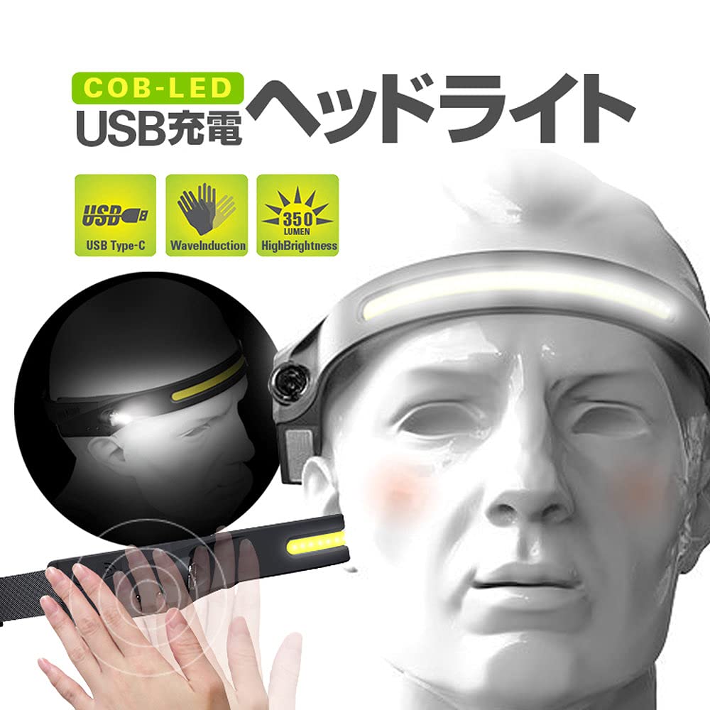 ORIGINCOM USB Ładowalna Przednia Lekka z Czujnikiem Ruchu i Trybami Idealna na Nadzwyczajne Sytuacje Rowerowe i Prace Nocne COB-LED/XPE-LED