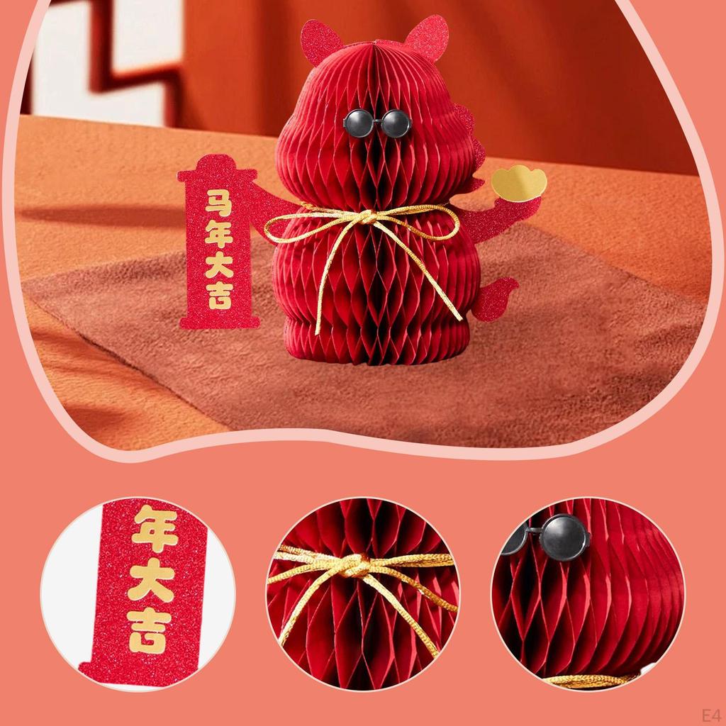 Horse Honeycomb Centerpiece Chinese Year Decoration Multifunctional Desktop Ornament for