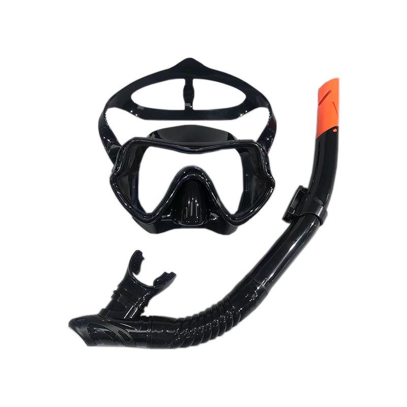 Silikon Anti-Beschlag Tauchmaske & Semi-Dry Schnorchel Set mit großem Rahmen für Männer & Frauen