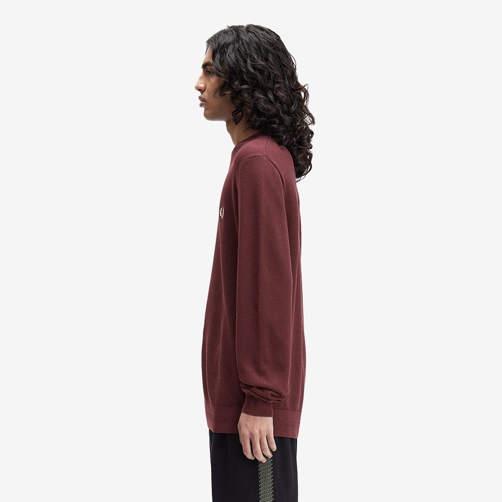 FRED PERRY [Sharp] Pique Stitch Knit - Oxblood Afpm2531309-597