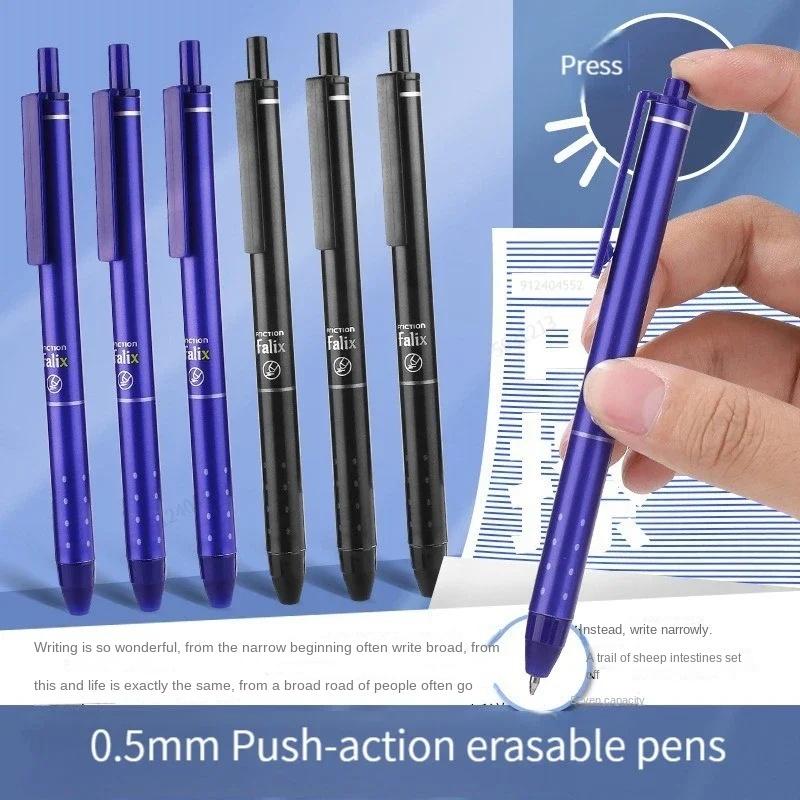 24Pcs/set Retractable Erasable Gel Pens 05mm Ballpoint Pen Automatic Washable Handle Refills Office School Writing Stationery