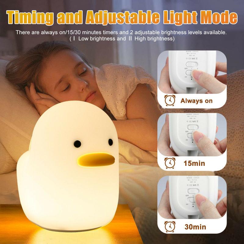 Cute Duck Led Night Light Children Bedside Energy Saving Dimmable Table Lamp Home Decoration Lamp