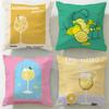 Beverage Theme Limoncello Cocktail Cushion Cover Soft & Easy-Wash Pillow Case – Versatile for Couch, Bed, Travel and Office