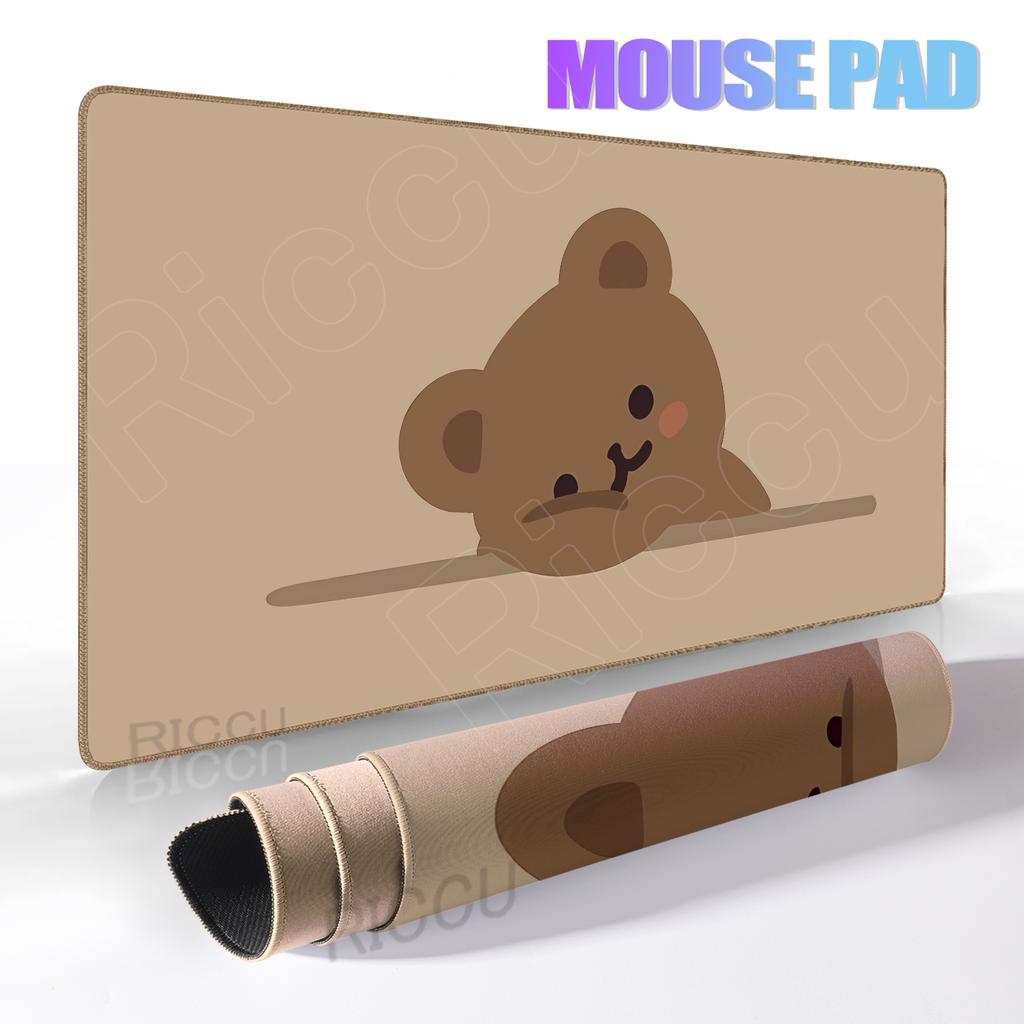 Kawaii Brauner Bär Mauspads Schreibtischdekoration Rutschfeste Matte Cartoon Büro Großes Mauspads PC Tastatur Zubehör Niedliche Tier-Pads