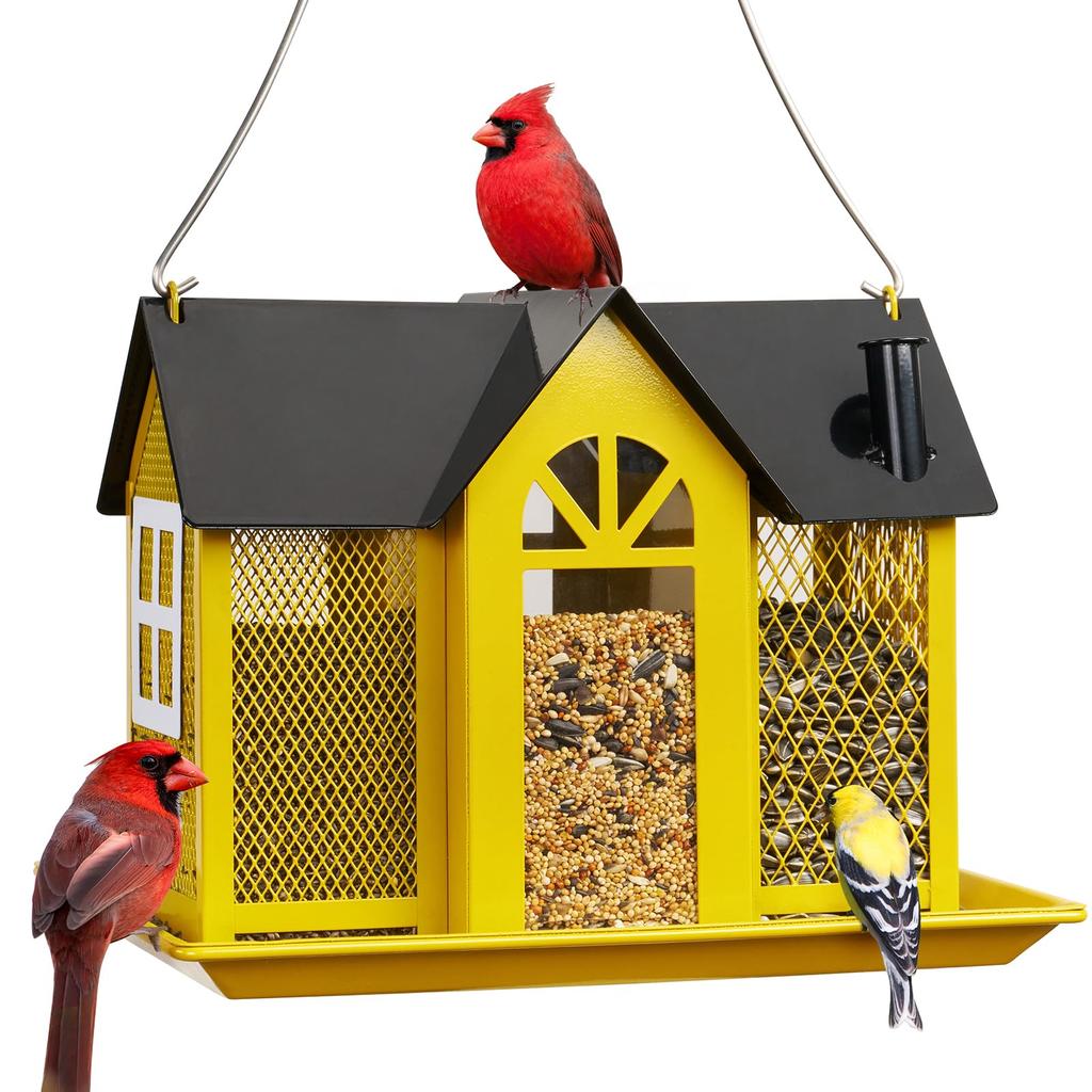 Garden Yard Hanging Bird Feeder Metal House Design Squirrel Proof Hummingbird Feeder