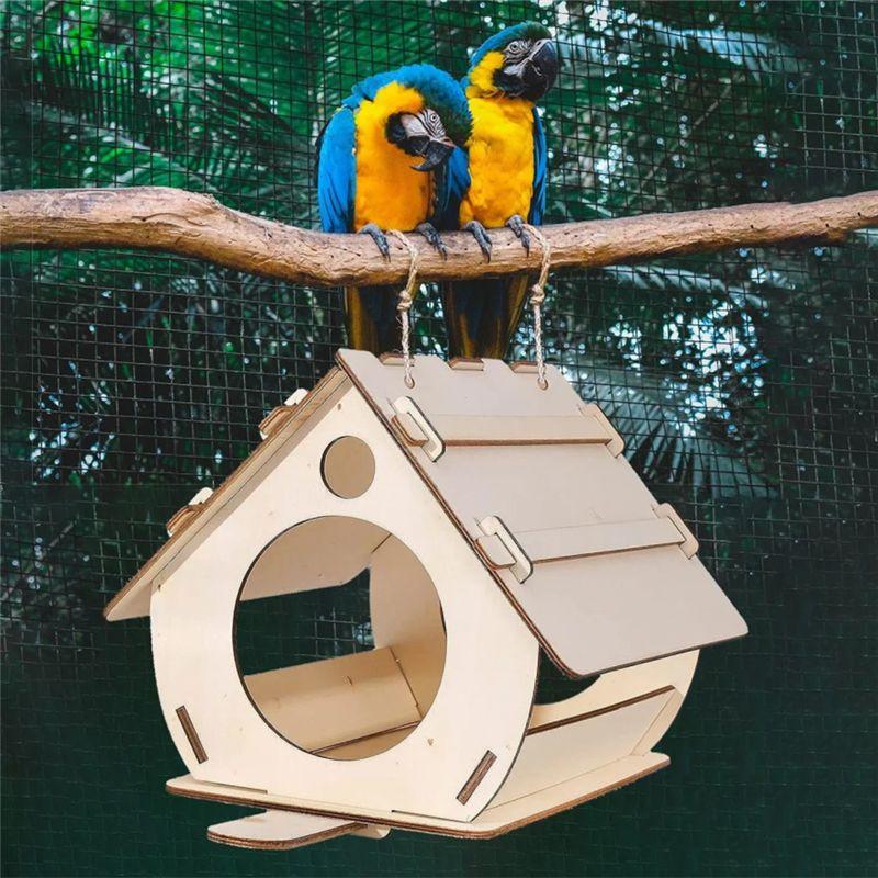 M-Modern-Hanging Bird Feeder DIY Assembled Garden Decoration Outdoor Indoor Bird Cage Garden Pendant Bird House