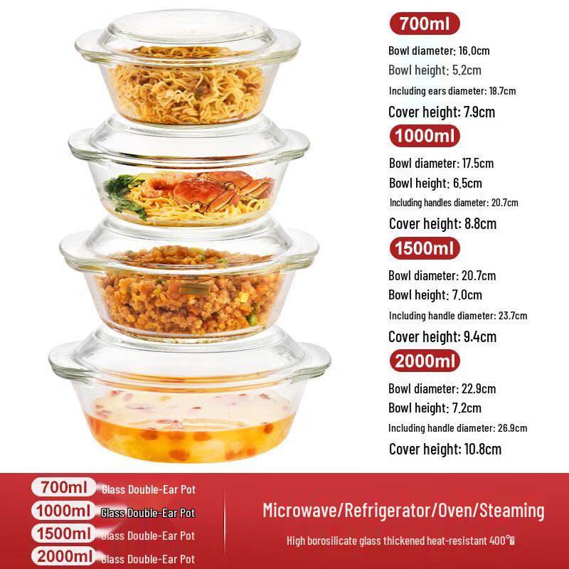 

Microwave-Safe Glass Bowl with Lid