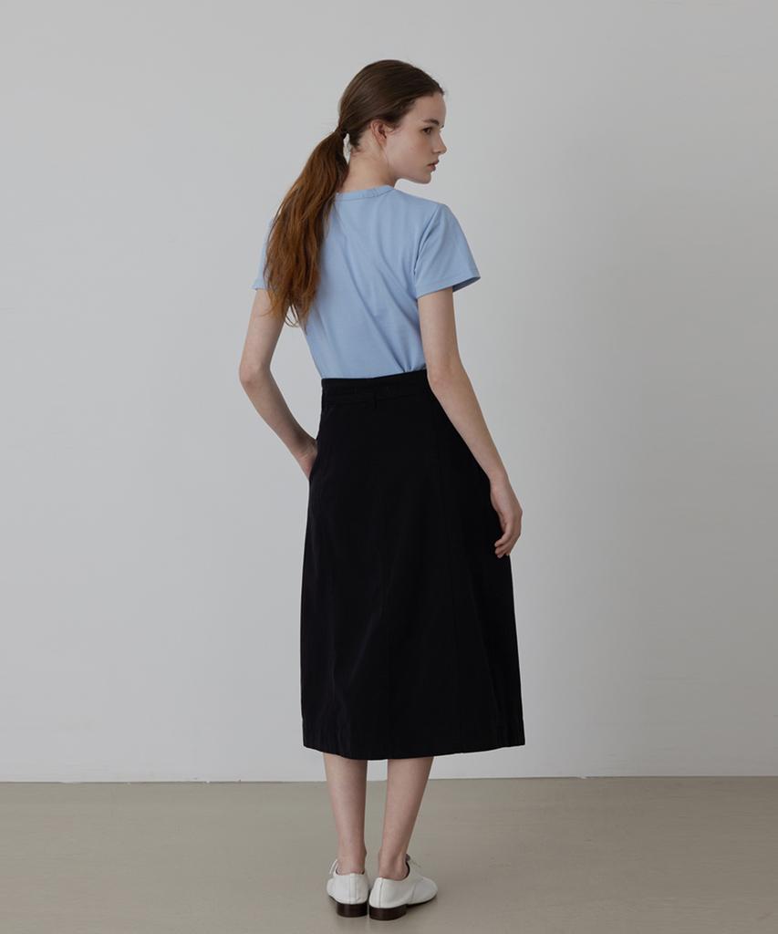 Kwinseulaebis Volume Silhouette Belted Cotton Gathered Skirt_White_2Colors