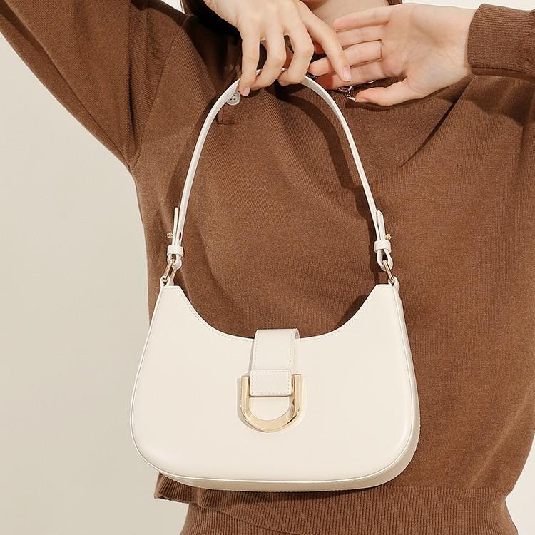 Módní dojíždějící taška přes rameno Hovězí kůže Podpažní taška Texturovaná Všestranná Šikmá přes tělo Dámská taška