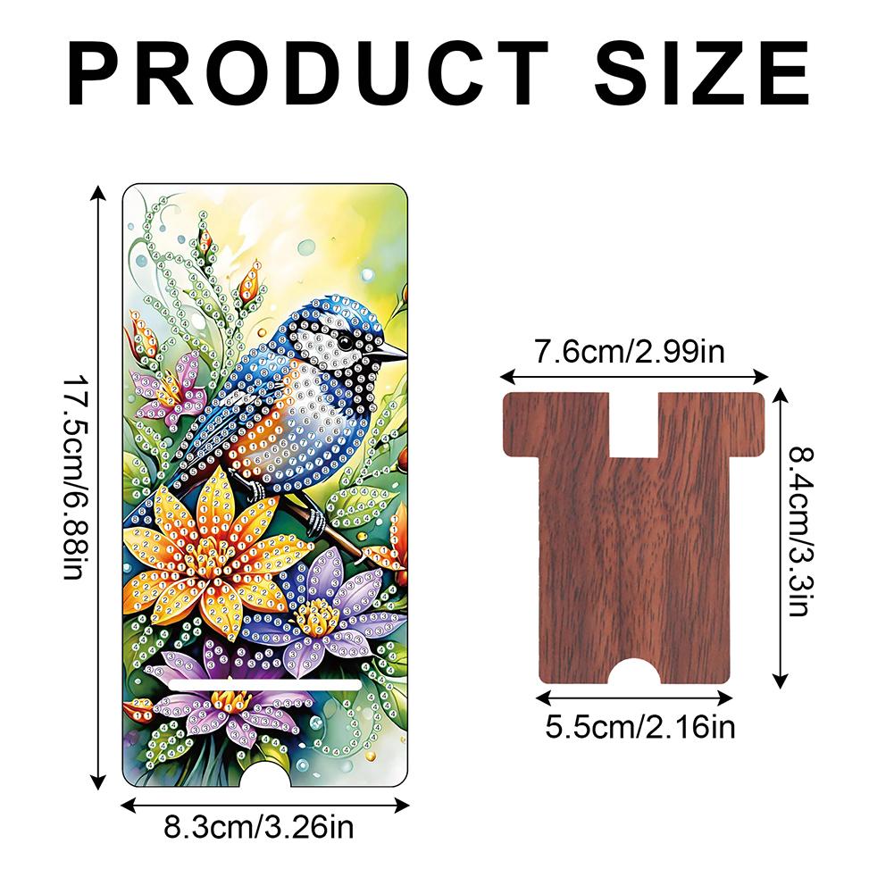 2pcs Acrylic Diamond Art Kits Phone Holder And Mirror 5D Diamond Art Phone Holder for Adults Creative DIY Craft Gift Set