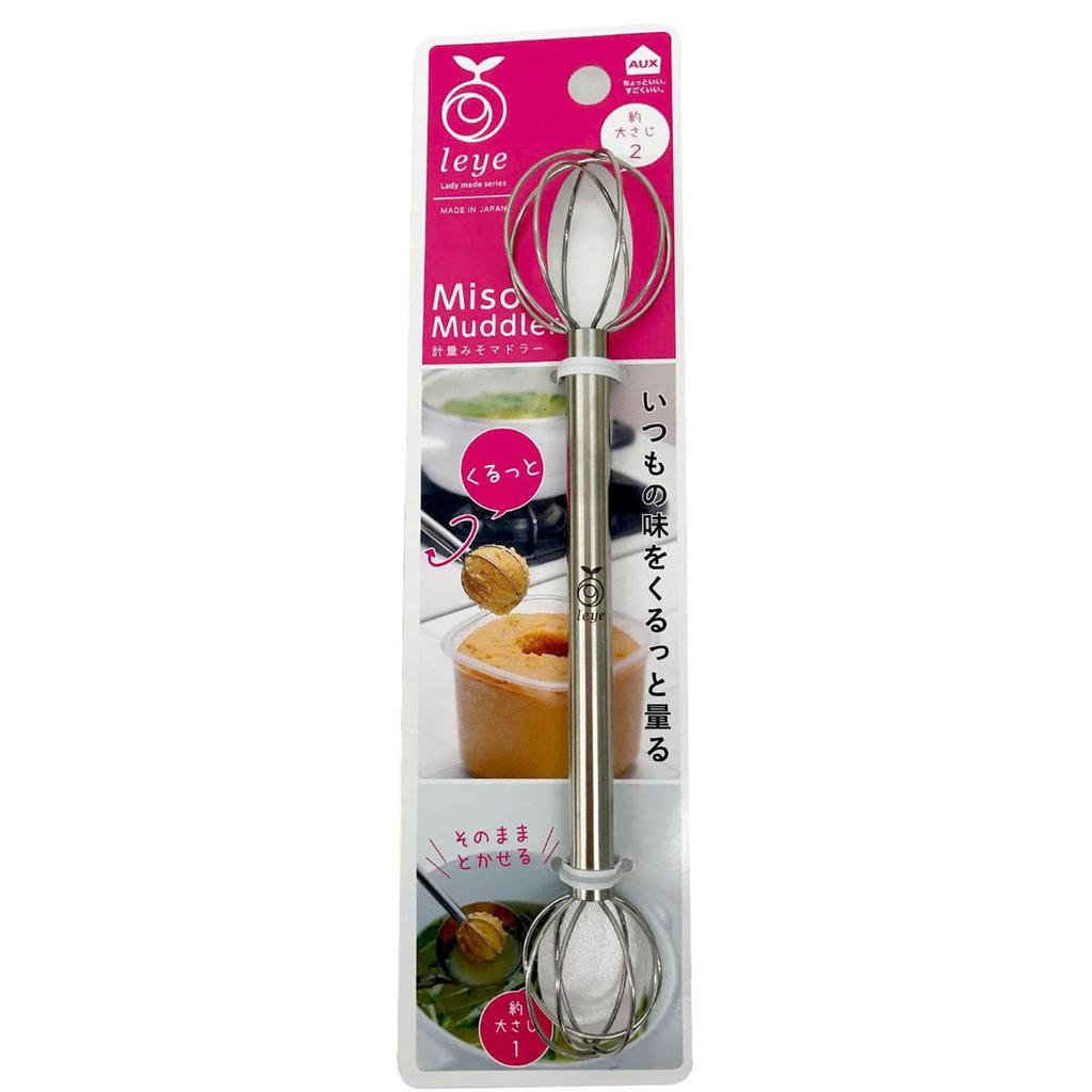 Oaks Raye StrainerMuddler for Measuring Miso, Simply Turn To Easily Mix Miso In a Lightweight Form, Silver, Made In Japan, LS1500
