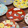 Waza no Kura Stylish Kutani ware auspicious small plates featuring small serving branded Japanese - plates, cats, ceramic, plates, tableware.