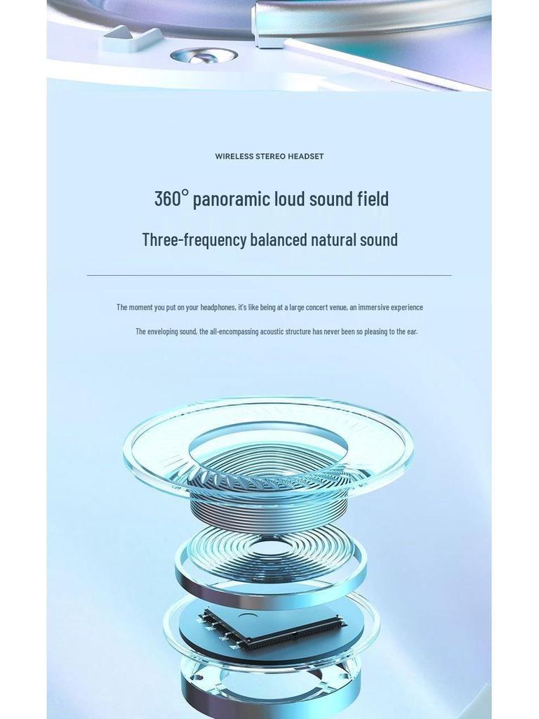 B39 Over-Ear Bluetooth Headphones with Cool Light Effects, Card Slot, and Enhanced Sound Quality for Men, Women & Students