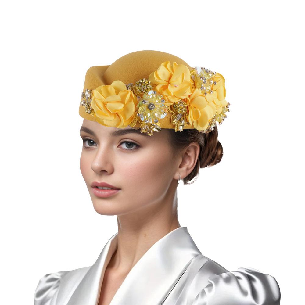 Retro Wedding Hat Cocktail Evening Dancing Party Arabic Stewardess Cap Church Cosplay Caps