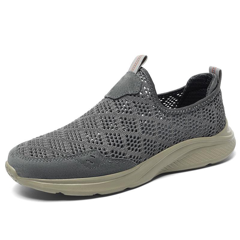 8631 Men'S Flying Weaving Hollow Breathable Hole Mesh Shoes Lazy Casual Shoes Spring And Summer Low-Top Foot Cover Running Casual Sports