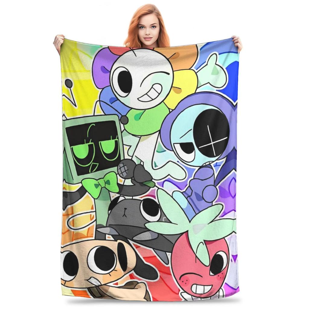 Cartoon Games Dandys World Flannel Blanket  Cozy Throw for Sofa Bedding Lounge xcm