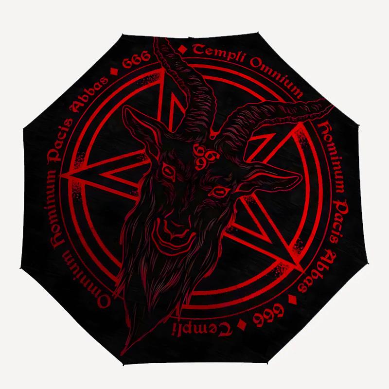 1pc Baphomet Symbol Satanic Artwork Umbrella with Plastic Handle,Suitable for All Seasons Home Travel Outdoor UmbrellaB1663