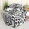 1pc Music Doodle Automatic Open 8-Rib Windproof Umbrella, Travel & Commuting, Suitable for All Seasons