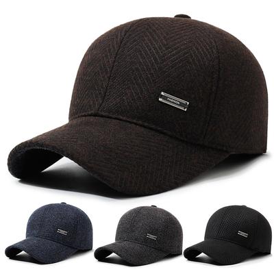 Winter Herren Woll Baseballkappe Mittelalter Warme Mütze Herbst Vater Baumwollmütze