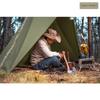 YAJIN CRAFT Tipi-Style Tent, Green, One-Pole Tent, TC Tent with One-Pole Skirt, Solo Camping, Easy Setup, Military Tent