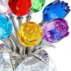 Crystal Figurines Collectibles Colorful Rose Romantic Love Home Decor Flower Collectible Figurines Crystal Statue for Wife Mom