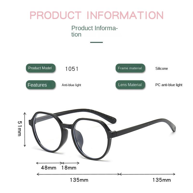 Blue Light Blocking Glasses for Kids Computer Glasses Silicone Frame Clear Lens Girl Boy Video Gaming Children Safety Eyewear
