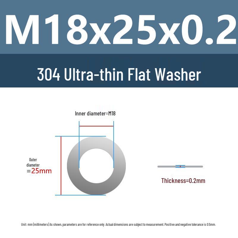 Yigu 304 Stainless Steel Flat Washer Shim Ring (Sizes M3, M4, M5, M8)