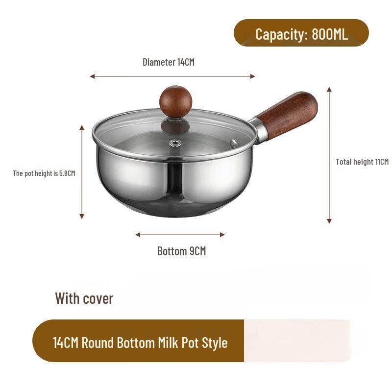 LISM 14cm Round-Bottom Instant Noodle Pot