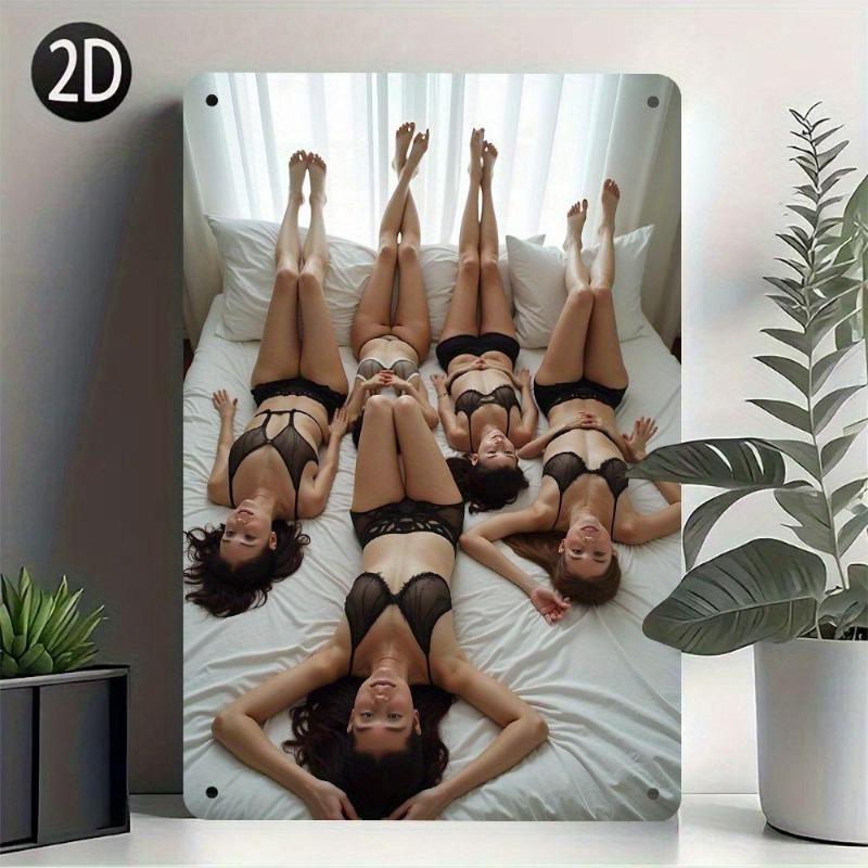 Pin-Up Girl Tin Plates, Garage Workshop Metal Decor 20x30cm