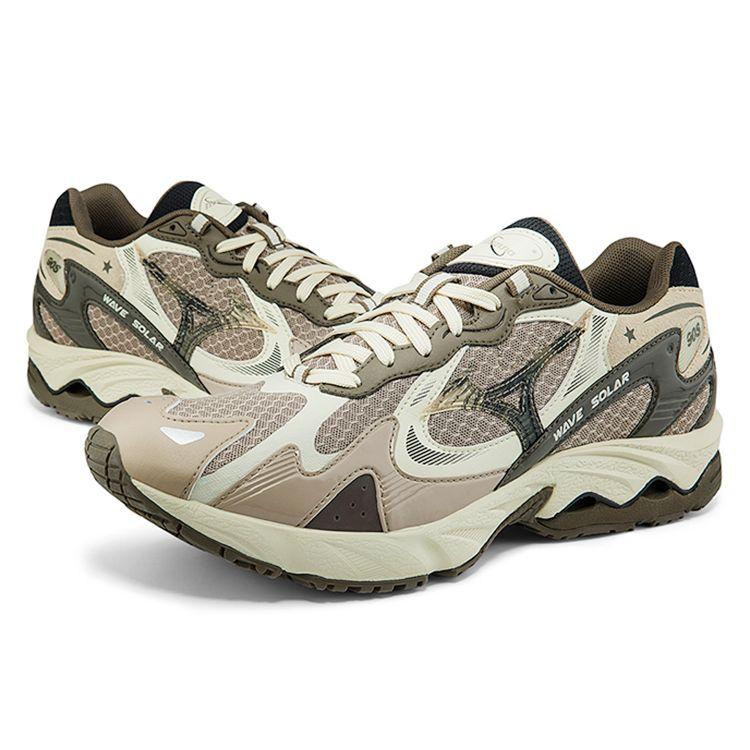 Mizuno Wave Solar Lace-Up Comfortable Fabric Synthetic Leather Shock Absorbing Wear-Resistant Breathable Low-Top Casual Running Shoes D1GH213505