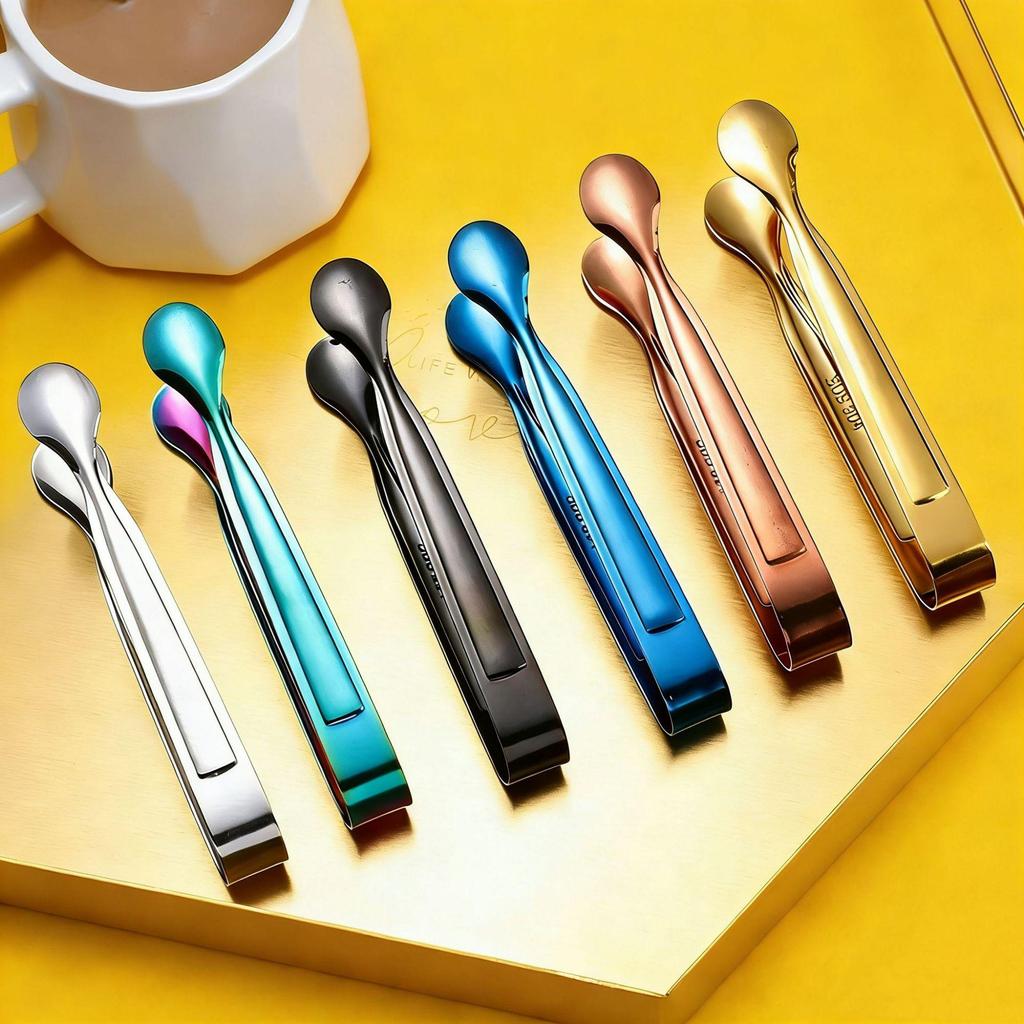 Multi-functional 304 Stainless Steel Ice & Sugar Cube Tongs