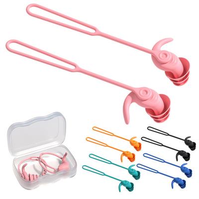 1 Set Silikon-Schwimm-Ohrstöpsel mit 360 Grad drehbarem Kabel, ergonomisch, wasserdicht