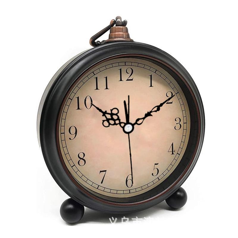 Retro 5.5-inch European Silent Metal Alarm Clock - Elegant Desk/Table Design