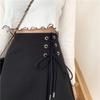 Women Skirts Large Size Casual A-line Mini Skirt Female Summer Solid Color Slim Lace-up Skirt High Waist Irregular Skirt