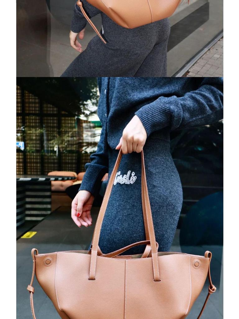 Kabelka crossbody z pravé kůže - Niche designová taška přes rameno, Velkokapacitní pro ženy