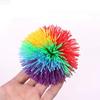 Children's colored rubber line ball toy pressure resistant soft and elastic ball sensory irritability fun rubber toy