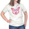 Breast Cancer Butterfly Fight Survivor Gift Womens Crewneck T Shirt Tees Tops
