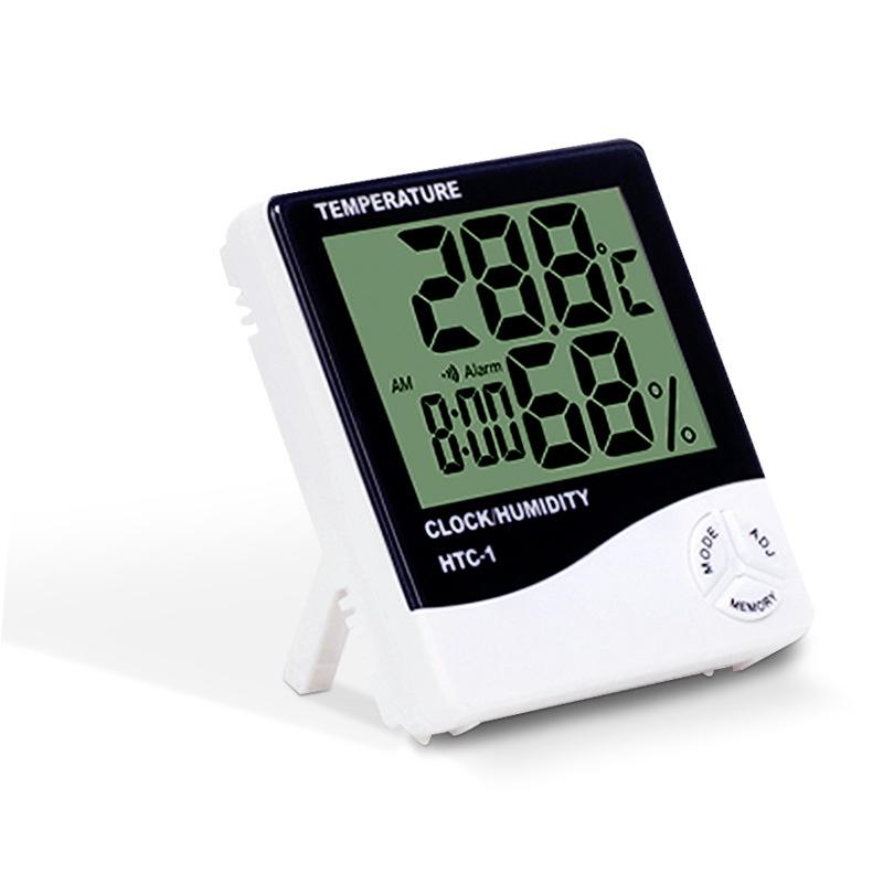 

LCD Electronic Digital Temperature Humidity Meter HTC-1/2 Home Indoor Outdoor Hygrometer Thermometer Weather Station with Clock HTC-1